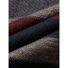 All Match Knitted Sweater, Men's Casual Solid Warm High Stretch Crew Neck Pullover Sweater For Fall Winter