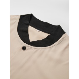 Stylish Letter Print Men's Casual Short Sleeve Shirt, Men's Baseball Jersey For Summer Vacation Resort, Tops For Men, Gift For Men